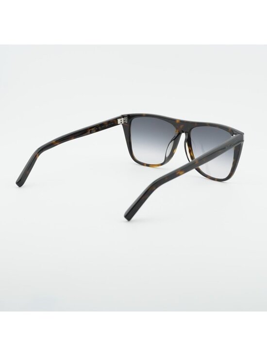 Saint Laurent SL1F 003 Sunglasses Dark Havana Square Frame, Grey Gradient Lenses main image 9